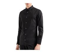 Stretch Nylon-Blend Shirt, male, Armani Exchange, Formal Shirts, Black, S, Shirts S