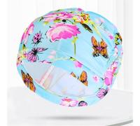 Stretch Nylon Swim Cap for Long Hair Waterproof(Light Blue)