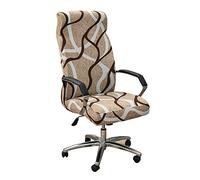 Stretch Office Chair Covers, 1 Piece Printed Rotating Chair Slipcovers with Zipper for Desk Chairs