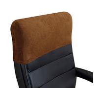 Stretch Office Chair Headrest Cover - Minimalist Elastic Backrest Protector Thick Soft Solid Colour Slipcover for Desk Boss High Back Computer Chair Daily Work Office (Velvet-# Caramel,1 Pack)