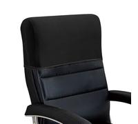 Stretch Office Chair Headrest Cover - Minimalist Elastic Backrest Protector Thick Soft Solid Colour Slipcover for Desk Boss High Back Computer Chair Daily Work Office (Milk Silk-# Black,1 Pack)