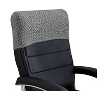 Stretch Office Chair Headrest Cover - Minimalist Elastic Backrest Protector Thick Soft Solid Colour Slipcover for Desk Boss High Back Computer Chair Daily Work Office (Jacquard-# Gray,1 Pack)