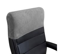 Stretch Office Chair Headrest Cover - Minimalist Elastic Backrest Protector Thick Soft Solid Colour Slipcover for Desk Boss High Back Computer Chair Daily Work Office (Velvet-# Silver,1 Pack)