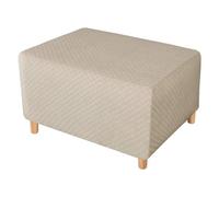 Stretch Ottoman Cover, Rectangular Square Footstool Cover Jacquard Soft Ottoman Cover Non-Slip Washable Sofa Protector for Living Room(Cachi,Medio)