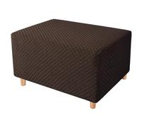 Stretch Ottoman Cover, Rectangular Square Footstool Cover Jacquard Soft Ottoman Cover Non-Slip Washable Sofa Protector for Living Room(Caffè,Medio)
