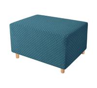 Stretch Ottoman Cover, Rectangular Square Footstool Cover Jacquard Soft Ottoman Cover Non-Slip Washable Sofa Protector for Living Room(Blu-a,X-Grande)