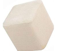 Stretch Ottoman Cover， Round/Square Foot Stool Covers， Jacquard Ottoman Slipcover ，Sofa Foot Pouffe Protector Non Slip With Elastic Bottom Washable Red/Grey/Brown/Beige ( Color : A2 , Size : 40x45cm )