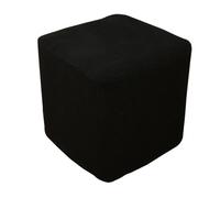 Stretch Ottoman Cover, Soft Comfortable Dustproof Footstool Covers for Square Ottoman, Machine Washable Pouffe Cover with Elastic, Customizable Sizes(30x30x25cm(12x12x10inch), Black(S))