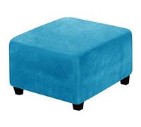 Stretch Ottoman Covers Round/Square Footstool Cover, Velvet Modern Removable Washable Large Stretch Pouffe Cover Anti-Slip Dustproof Foot Stool Slipcovers With Elastic Bottom Swivel chair cover(A32,33