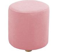 Stretch Ottoman Slipcovers Covers Round, Velvet/Jacquard Stool Covers Thick Soft Footstool & Folding Storage Furniture Protector Covers Removable Washable with Nonslip Elastic Bottom(#21,W37xH42cm)