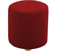Stretch Ottoman Slipcovers Covers Round, Velvet/Jacquard Stool Covers Thick Soft Footstool & Folding Storage Furniture Protector Covers Removable Washable with Nonslip Elastic Bottom(#24,W40xH40cm)