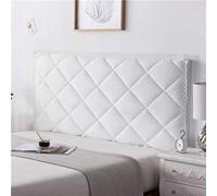 Stretch Padded Headboard Slipcover for Double Queen & King Size Beds Dustproof Solid Color Protector for Wooden & Upholstered Furniture White 120cm
