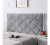Stretch Padded Headboard Slipcover for Double Queen & Super King Beds Dustproof Solid Color Furniture Protector for Wooden & Upholstered Headboards Silver 180cm