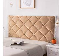 Stretch Padded Soft Headboard Slipcover for Double Queen & King Beds Dustproof Solid Color Furniture Protector for Wooden Upholstered Headboards Champagne 100cm