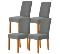 Stretch Parsons Dining Chair Slipcovers, Removable Washable Elastic Seat Protector for Kitchen Restaurant Hotel Banquet,Dark Gray,4Pcs