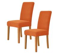 Stretch Parsons Dining Chair Slipcovers, Removable Washable Elastic Seat Protector for Kitchen Restaurant Hotel Banquet,Orange,2Pcs