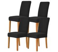 Stretch Parsons Dining Chair Slipcovers, Removable Washable Elastic Seat Protector for Kitchen Restaurant Hotel Banquet,Black,4Pcs