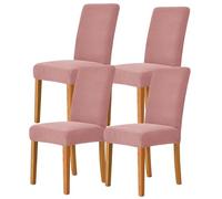 Stretch Parsons Dining Chair Slipcovers, Removable Washable Elastic Seat Protector for Kitchen Restaurant Hotel Banquet,Pink,4Pcs