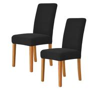Stretch Parsons Dining Chair Slipcovers, Removable Washable Elastic Seat Protector for Kitchen Restaurant Hotel Banquet,Black,2Pcs