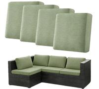 Stretch Patio Cushion Covers, Outdoor Couch & Sofa Covers Replacement Slipcovers for Patio Furniture Cushion,Washable Reusable Furniture Protector(Light Green,4pcs)