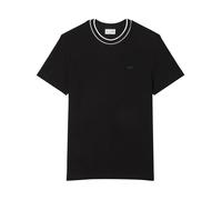 Stretch Piqué Stripe Collar T-Shirt- male- Lacoste- T-Shirts- Black- L- Tops L