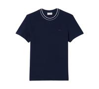 Stretch Piqué Stripe Collar T-shirt - male - Lacoste - T-Shirts - Blue - L - Tops L