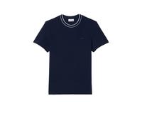 Stretch Piqué Striped Collar T-Shirt, male, Lacoste, T-Shirts, Blue, M, Tops M