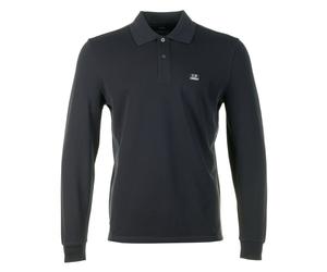 Stretch Piquet Badge Logo Long Sleeve Polo Total Eclipse, Medium