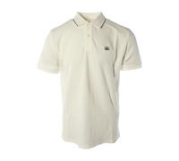 Stretch Piquet Two-Button Logo Polo, male, C.P. Company, Polo Shirts, White, S, Tops S