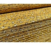 Stretch Plissé Satin Pleated Fabric, per metre - Floral Ditsy Print - Yellow Gold