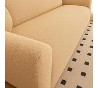 Stretch Plush Sofa Covers Bouclé Sherpa Fleece Couch Slipcovers Non Slip Full Wrap Elastic Bottom Machine Washable Furniture Protector Soft Durable Pet Friend(Size:4Seater(235-300cm),Color:Khaki Loop)