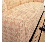 Stretch Plush Sofa Covers Bouclé Sherpa Fleece Couch Slipcovers Non Slip Full Wrap Elastic Bottom Machine Washable Furniture Protector Soft Durable Pe(Size:3Seater(190-230cm),Color:Light Pink Grid)