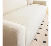 Stretch Plush Sofa Covers Bouclé Sherpa Fleece Couch Slipcovers Non Slip Full Wrap Elastic Bottom Machine Washable Furniture Protector Soft Durable Pet Friend(Size:3Seater(190-230cm),Color:Ivory Loop)