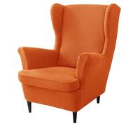 Stretch Polyester Armchair Cover SetSoft Elastic 2Piece Seat Protector for Wingback Chairs & SofasStylish Machine Washable