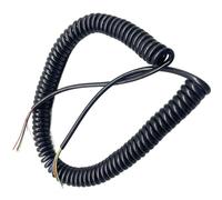 Stretch Power Cord Spiral Spring Coiled Cable Core Black Telescopic Wire Retractable Coil (Color : 2.5 Meter, Size 6 0.2mm2)(Stretch 3.75 meter)