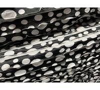Stretch ra-ra Frill Jersey Fashion Fabric, per metre - Polka dot Print - Black & White