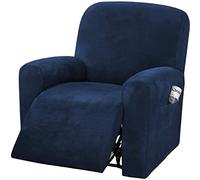 Stretch Recliner Slipcovers 4-Pieces Lazy boy Recliner Covers Recliner Couch Covers Recliner Chair Cover Non Slip Reclining Slipcovers with Storage Pockets Furniture Protector for Living Room