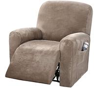 Stretch Recliner Slipcovers 4-Pieces Lazy boy Recliner Covers Recliner Couch Covers Recliner Chair Cover Non Slip Reclining Slipcovers with Storage Pockets Furniture Protector for Living Room
