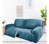 Stretch Recliner Sofa Chair Covers - 6-Pcs Set for Extra Wide 2 Seater Reclining Couch - Enhance Your Décor with Soft & Washable Slipcovers, Fits 75-100 inches