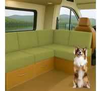 Stretch RV Caravan Cushion Covers for Motorhome, Camper Van & Indoor Sofa Elastic Jacquard Slipcovers for Bench Seats & Backrests Non-Slip Multi-Size Protector (Yellow-Green,L50-65cm W 50-65cm)