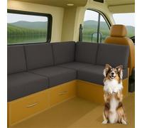 Stretch RV Caravan Cushion Covers for Motorhome, Camper Van & Indoor Sofa Elastic Jacquard Slipcovers for Bench Seats & Backrests Non-Slip Multi-Size Protector (Dark Gray,L135-165cm W 65-95cm)