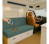 Stretch RV Cushion Seat Covers Waterproof for Caravan Bench Dinette, Jacquard Sofa Seat Protector with 2 Elastic Straps Multi Size Fitted Slipcover for Camper Indoor (Green,L 190-220cmW 40-65cm)