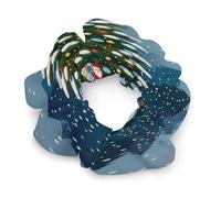 Stretch Satin Hair Scrunchies, Santa on The Move Print Bun Hair Accessories Stretchy Hair Bands Fashion Hair Bands for Women