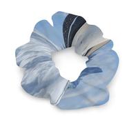 Stretch Satin Hair Scrunchies, Snow Mountain Penguin Print Bun Hair Accessories Stretchy Hair Bands Fashion Hair Bands for Women