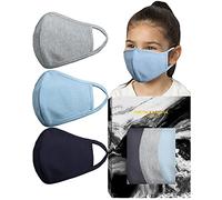 Stretch Sculpt Childrens in Blue and Grey Face Masks by KARIZMA Fabric Face Mask 3 Kids Masks