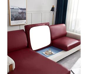 Stretch Seat Cover - Artificial Leather Cushion Cover With High Elasticity, Waterproof and Oil Resistant - Sofa Protection Furniture Cover