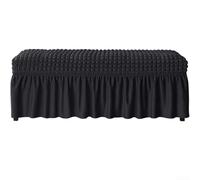 Stretch Seersucker Dining Bench Cover - Elastic Fit Protection For 31.5-47 Inch Benches - Machine Washable Slipcover