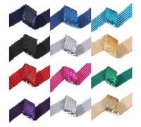 Stretch Sequin Elastic Trimming 5cms Deep, 11 Colors Washable for Sparkle Cocktail Costume Dressmaking and Decoration. 2cms and 3cms Also Available. Neotrims UK. Silver 1 Meter