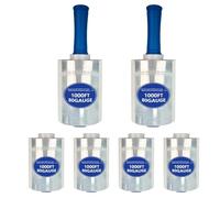 Stretch/Shrink Wrap Roll - 80 Gauge Industrial Plastic Wrap for Moving, Heavy Duty 800% Stretch for Pallets, Packing, Shipping&Furniture Protection with Handles-4 Rolls