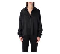 Stretch Silk Satin Polo - female - Tom Ford - Blouses - Black - S - Blouses & Shirts S